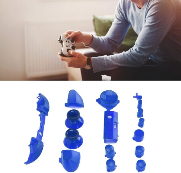 ASHATA Replacement Full Buttons Kit for Xbox, Full Trigger Module Set RT LT RB LB ABXY Buttons Game Controller Button Accessory Set, for Series X for Series S gamepad(Transparent blue) - Image 6