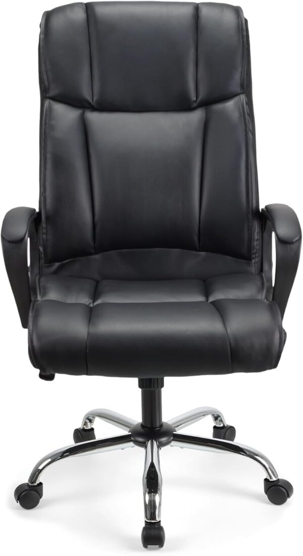 Play haha.Executive office seat with high back support padded armrests adjustable height tilt mechanism thick cushion ergonomic PU leather surface for home or workplace use - Image 5