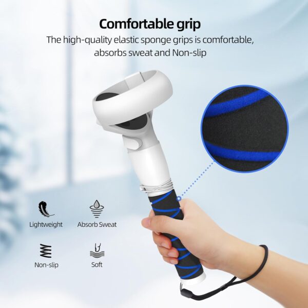 AMVR Handle Attachments Compatible with Oculus Quest 2 Controller Extensions, VR Gorilla Tag Long Arms Grips - Beat Saber Handle for Meta Quest 2, Enhance VR Game Experience - Image 6