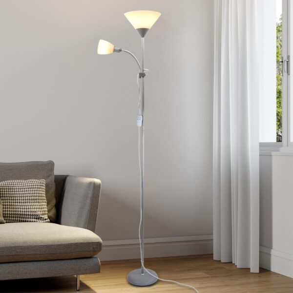 Depuley Modern Grey 2 Head Mother and Child Reading Floor Lamp, Standing Floor Lamp with 360°Rotate Side lamp, LED Floor Light for Living Rooms, Bedrooms, Office(Bulb Not Including) - Image 5