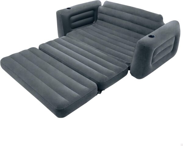 Intex Queen Size Pull-Out Inflatable camping sofa bed Sleep Away Futon Couch with 3 quick inflation and deflation valves, ‎203.2 x 231.14 x 66.04 cm, Charcoal grey - Image 5
