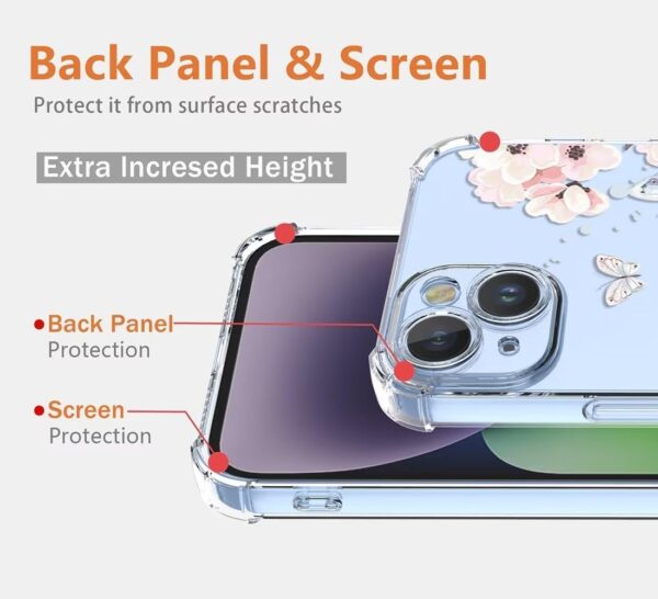 SEAHAI Case for Samsung Galaxy A25 5G, Ultra Thin Soft Silicone Clear Back TPU Bumper Shockproof Cover Fashion Flowers Graphic Colorful Skin Slim Case - Camellia - Image 5