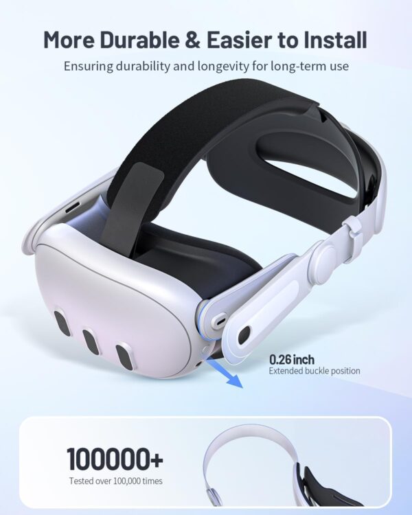 Zybervr Head Strap for Quest 3 Accessories for Quest 3S Accessories, Elite Strap Compatible with Quest 3S/3, VR Headset Elite Strap Upgraded PU leather Wider and Thicker - Image 7