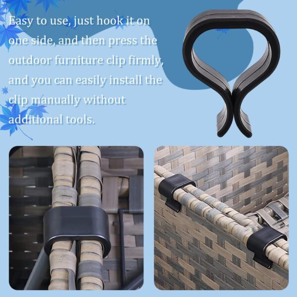 AHANDMAKER 12 pcs Outdoor Furniture Clips Patio Sofa Clips Rattan Furniture Clamps Wicker Chair Fasteners Clip Wicker Furniture Clamps Connectors, KY-WH0049-19B - Image 4