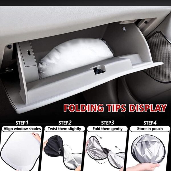 Car Windscreen Sun Shade,Front Windshield Sunshade,Foldable Cover Visor Sunshades,Reflective UV Dust Protector,Automotive Ray Protection Block Parasol,Keep Your Vehicle Cool,Fit Various Sizes,160x86cm - Image 4