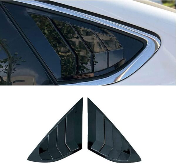2pcs Car Rear Side Window Louvers for Fo-rd Mondeo Fusion 2013-2018, ABS Rear Triangular Window Glass Blinds Shades Shutter Cover Decoration Accessories,A/Black - Image 3