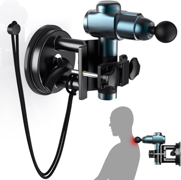 TRYAST Hand-Free Massage Gun Mount, Strong Vacuum Suction Cups Massage Gun Holder For Self Massage, Hand-Free Massage Gun Holder For Back,Muscle Massage Gun Holder For Self Massage (Black) - Image 2