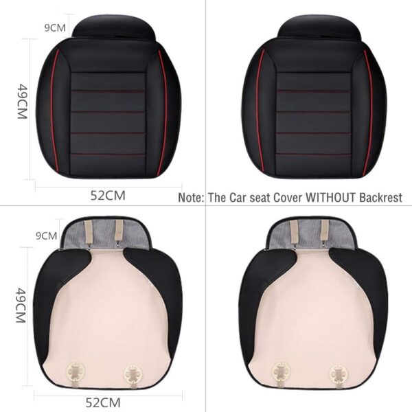 HONCENMAX Luxury Car seat Cover Cushion Pad Mat Protector for Auto Supplies for Sedan Hatchback SUV PU leather - Without Backrest - 2 Pack Front Seat Cover - Image 4