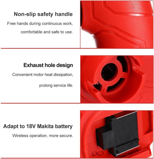 OZBME Blowers 2-in-1 Electric Leaf Blowers & Vacuums, Lightweight Garden Blower with 2x 21V Batteries and Charger, multiple working, for Snow/Patio/Deck/Garden Cleaning/Garage Dusting - Image 4