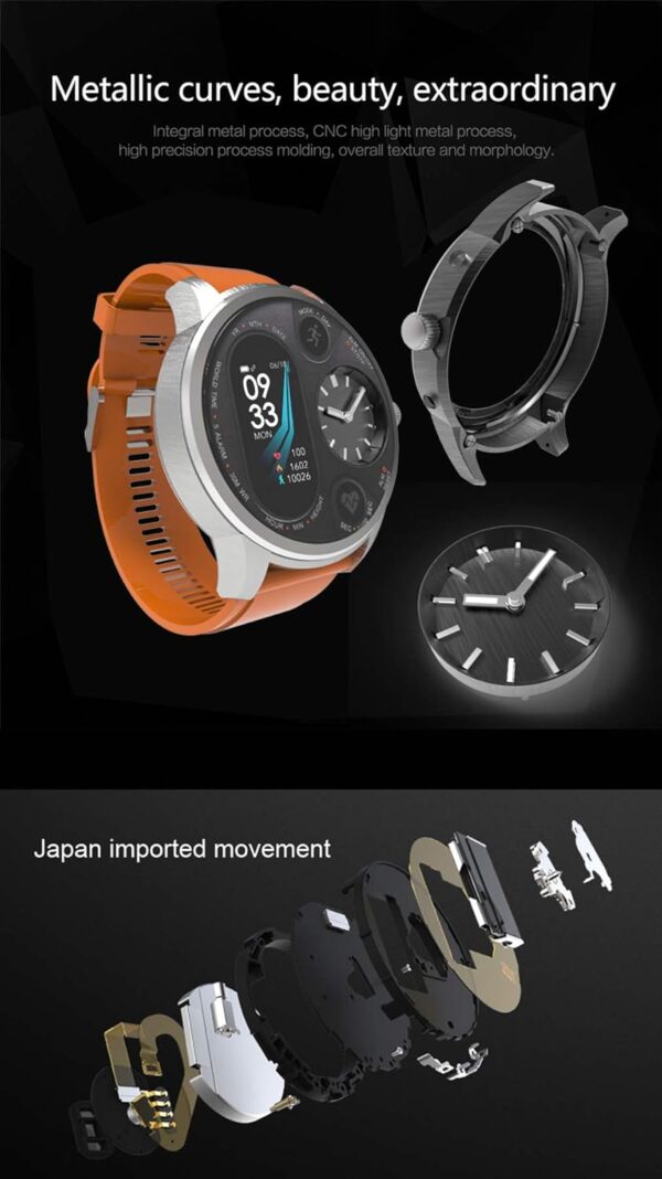 Dual Time Smart Watch - Hybrid Smartwatch Mens - Heart Rate Blood Pressure Monitor Activity Fitness Tracker Bluetooth Waterproof iOS Android Sleep Monitor Calorie Dual Time watches for Men - Image 5