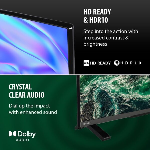 Toshiba 32 inch WV2553DB HD Ready Smart VIDAA TV, HDR, Freely, Disney plus, Prime Video, Netflix, Dolby Audio, Works with Alexa, Works with Google Assistant, VIDAA Voice - Image 6