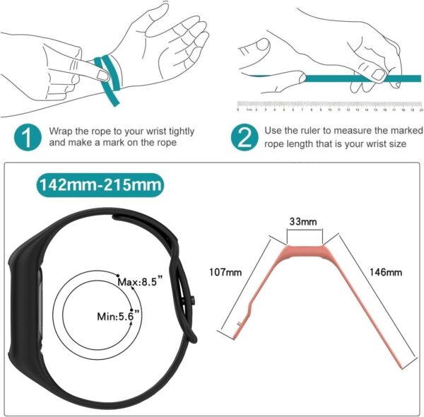 NEO+ Silicone Sport Band Compatible with Fitbit Charge 6/Charge 5 Band with Case for Soft Silicone Strap with Shatter-Resistant Protective for Charge 5/Charge 4/3 Advanced Fitness Tracker - Image 5
