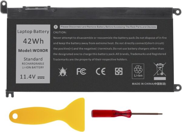 WDX0R 42WH Laptop Battery Replacement for Dell Inspiron 13 15 5000 7000 Series 5570 7579 7378 5567 7573 5565 5379 5378 Latitude 3490 3590 3340 3400 3390 3500 3190 5468 5568 P69G 3CRH3 WDXOR 11.4V - Image 2