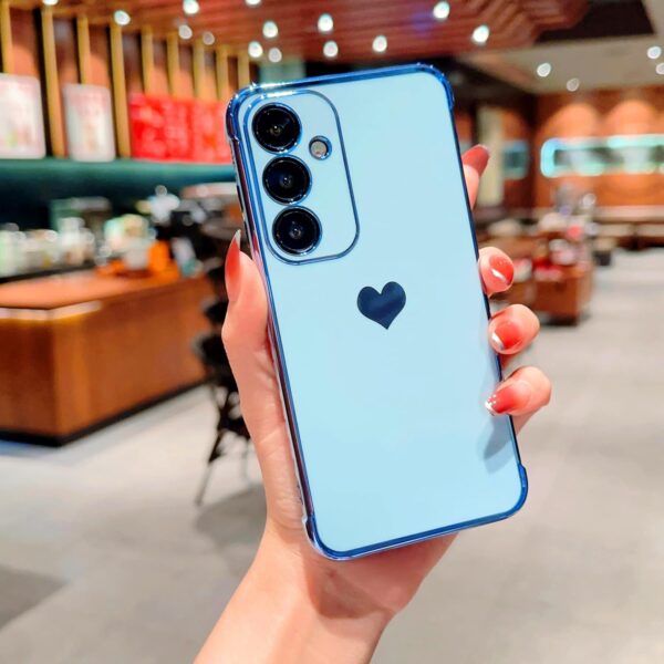 Vepbk Case for Samsung Galaxy A35 5G Soft Case Silicone Cover with Love Hearts Pattern Design Slim Thin Flexible TPU Bumper Shockproof Back Cover Phone Case for Samsung Galaxy A35 5G,Light Blue - Image 4
