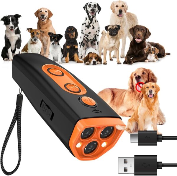 Dog Bark Deterrent Devices,Rechargeable Anti Barking Device for Dogs,With 3X Sonic Emitters Long Range Barkguard,Alternative to Painful Dog Training Collars and BarkCollars - Image 2