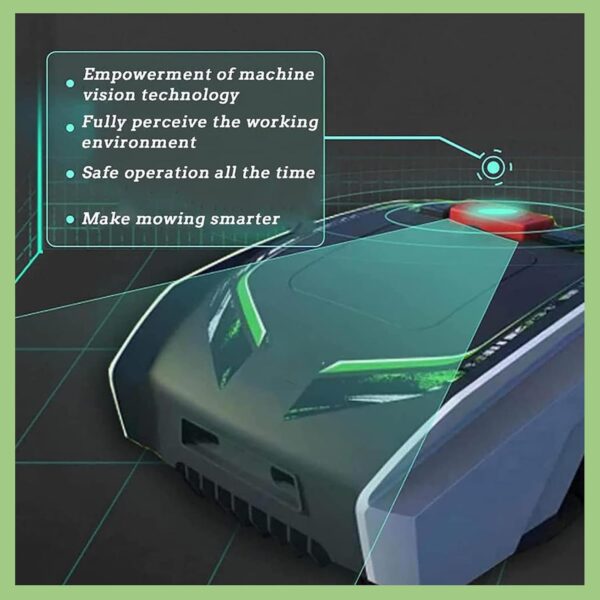 YLANMEI Robotic Lawnmower with App with Docking Station(Cordless Lawn Mower Robot Up to 1500 sq m & Up to 25% Gradient 20-55 mm Cut Height Up to 120 Minutes Runtime),A - Image 3