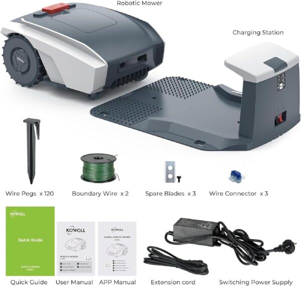 18-RM Robot Mower with Quiet -Smart Cordless Lawnmower with Accurate Navigation and Obstacle Avoidance, 1500 sq m Range, 3-Hour Li-ion Battery Runtime & Boundary Wire for Effortless Mowing - Image 9