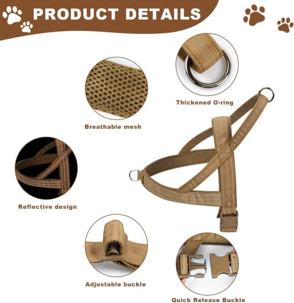 Dog Harness No Pull Reflective Pet Harness for Large Medium Dog, Adjustable Dog Vest Harness Mesh Breathable with Soft Padded Handle for Outdoor Training, Walking (L) - Image 7