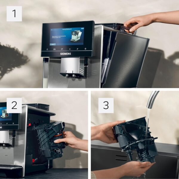 SIEMENS EQ900 Fully Automatic Bean to Cup Coffee Machine, 6.8" Touch Screen Display, Cup Warmer, baristaMode, eGrinder, beanIdent System, 30+ Coffee Beverages with Home Connect, TQ905GB3 - Image 8