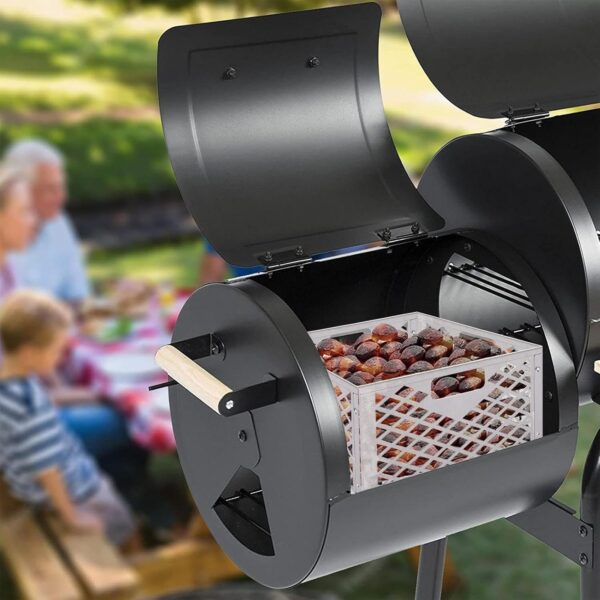 Charcoal Basket For Oklahom a Joe Stainless Steel Charcoal Firebox Basket Silver Charcoal Box With Handle Compatible With Most Offset Smoker Grills 31x31x20cm - Image 4