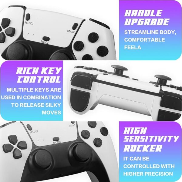 Wireless Retro Game Console, Retro Game Stick 4K HDMI Output Built-in 20000+ Games Daul 2.4GHz Wireless Controllers 9 Emulators Plug and Play Video Games for TV - Image 7