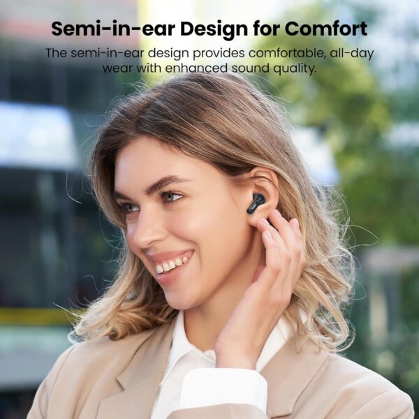 TOZO T21 Wireless Earbuds, Bluetooth 5.3 Earphones, Semi In Ear Buds, Dual Mic Call Noise Cancelling Earphones, Bluetooth Earbuds with Wireless Charging Case, IPX8 Waterproof, 44H Playtime - Image 7