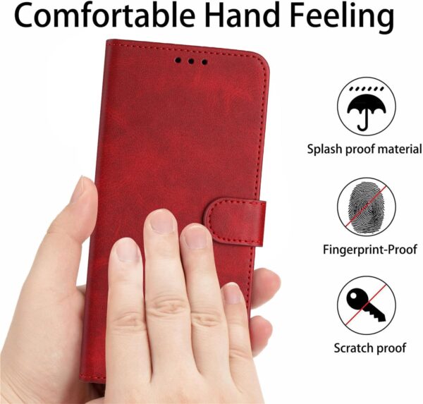 QiongniAN Compatible with Motorola Moto G 5G 2024 Leather Case,Compatible with Motorola Moto G Play 2024 5G (Not 4G) / Moto G 5G 2024 (Not 4G) Case PU Leather Phone Flip Cover Red - Image 8