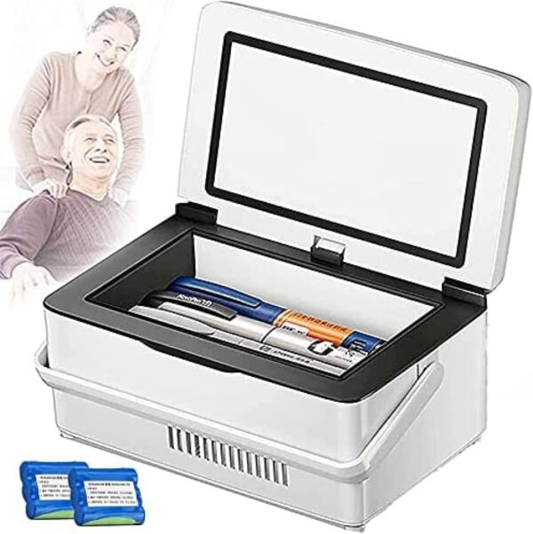Insulin Cooler,Portable Smart Mini Refrigerator,Mini Insulin Refrigerator 0-18 °C,for Car/Travel/Aircraft,with Shoulder Bag,2Battery - Image 2