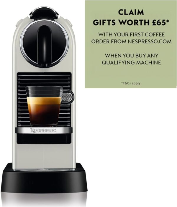 Nespresso De'Longhi CitiZ EN167.W, Capsule, Single-Serve Pod Coffee Machine, Compact Design, 19 Bar Pressure, 2 Cup Sizes, Welcome Set Included, White, Plastic, 1260 W - Image 3