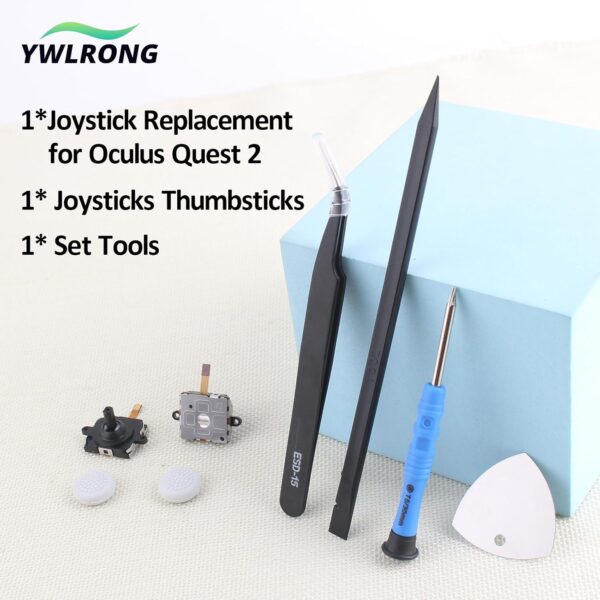 RongZy 2Pcs for Oculus Quest 2 Joysticks Replacement Kit for Meta Quest 2 Controller Thumbstick Replacement Joystick Drift Repair Replace Accessory with Tools+2 Pieces VR Joystick Cap - Image 8