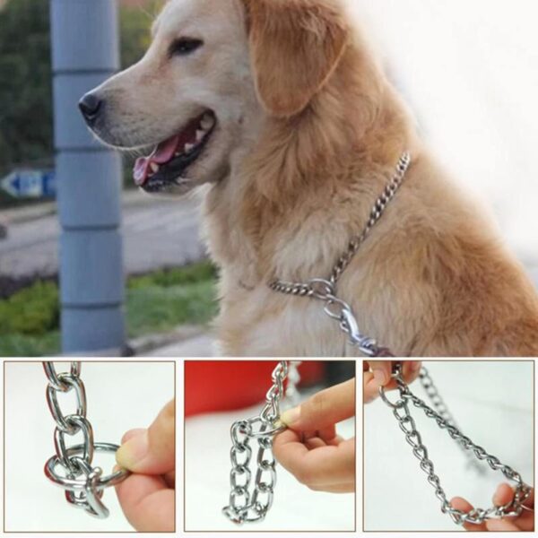4mm X 65cm Choke Chain Metal Dog Chain Pet Training Choker Non-Slip Collar for Walk The Dog or Puppy Training Walking, WithTag Nameplate - Image 9