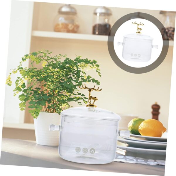 IMIKEYA Glass Stew Pot Lid Double Ear Design for Easy Handling Multi-Purpose Pot for Home Commercial Use - Image 8