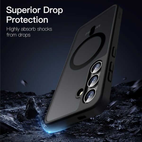 JETech Magnetic Case for Samsung Galaxy S24+ / S24 Plus 5G, Compatible with MagSafe, Translucent Matte Back Shockproof Phone Cover (Black) - Image 5