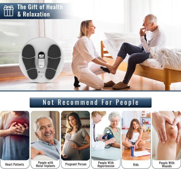 PureMate Foot Circulation with 99 Intensity Levels & 50 Modes, EMS & TENS Massager, Improve Blood Circulation & Reduce Swelling in Feet & Ankles, Medically Certified for Diabetics & Swelling Relief - Image 8