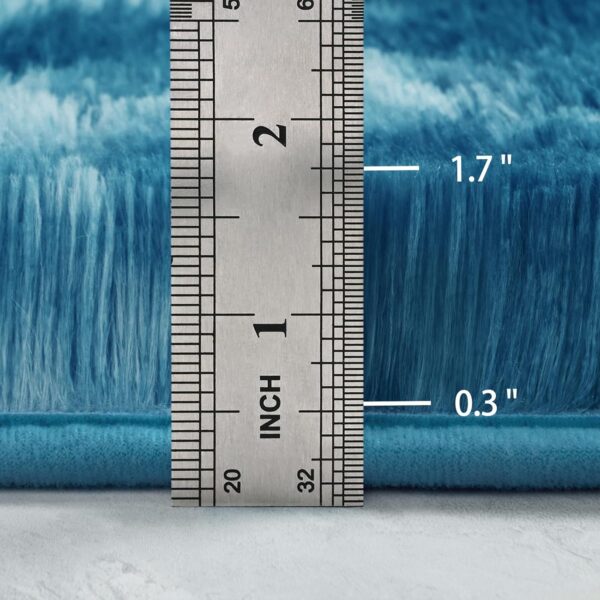 Hutha 4x6 Large Area Rugs for Living Room, Super Soft Fluffy Modern Bedroom Rug, Tie-Dyed Dark Blue Indoor Shag Fuzzy Carpets for Girls Kids Nursery Room Home Decor - Image 3