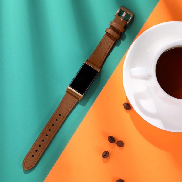 CeMiKa Genuine Leather Strap Compatible With Fitbit Charge 4/3 Tracker, Replacement Wristband for Women Men - Image 4