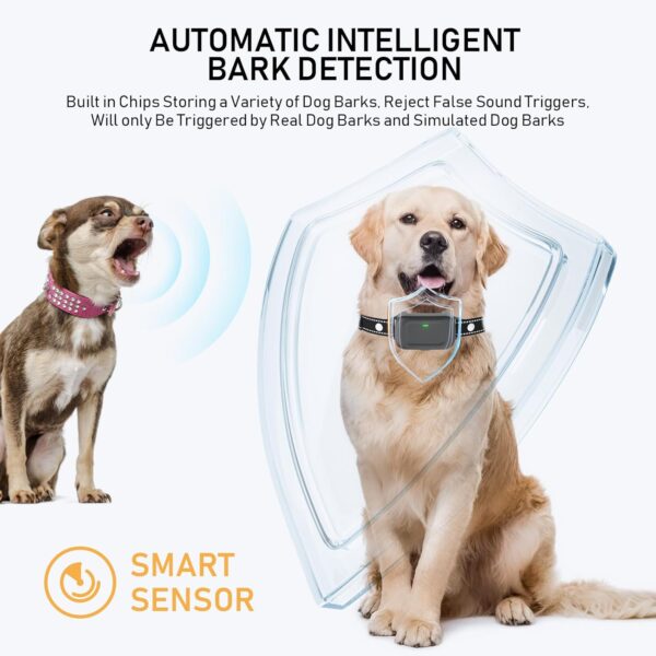 Anti Bark Collar for Dogs, Smart Ultrasonic Anti Barking Device for Dogs, Rechargeable Dog Barking Deterrent Device for Dog, IP67 Waterproof (Black&White) - Image 5