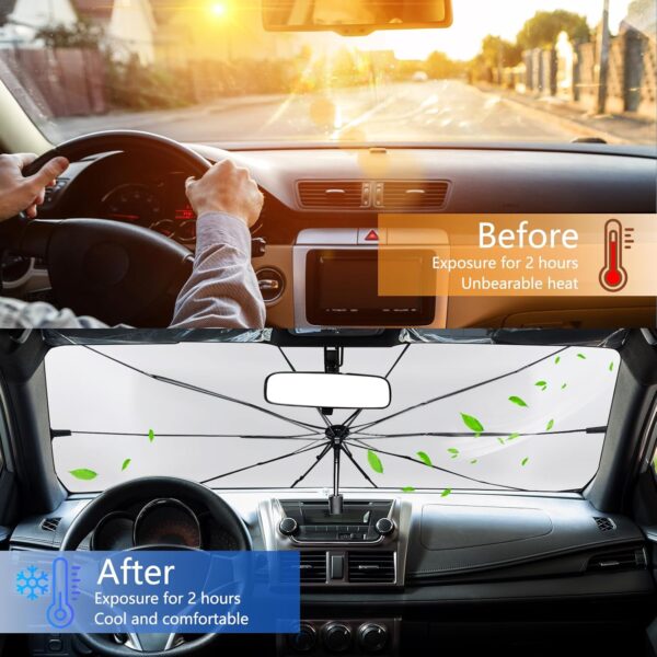 SUPERFA 140cm x 79cm Car Windscreen Umbrella Sun Shade, Large Foldable Windscreen Umbrella for Cars Trucks SUVs - Image 5