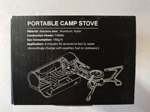 Odoland Foldable Camping Stove, 1400W Portable Butane Stove with Storage Bag, Great for Camping, Road Trip and Emergency Black - Image 9