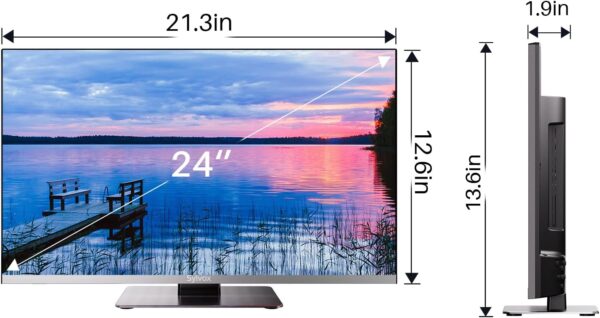 SYLVOX 24 inch Smart TV with DVD Player Built in and Satellite Decoder, Google Play, Frameless RV TV 1080P FHD, Support WiFi Bluetooth, HDMI USB, Android 12V TV for Campervans, Motorhomes, Caravans - Image 3
