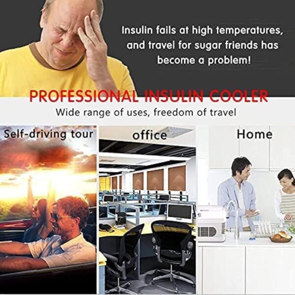 Insulin Cooler,Portable Smart Mini Refrigerator,Mini Insulin Refrigerator 0-18 °C,for Car/Travel/Aircraft,with Shoulder Bag,2Battery - Image 9