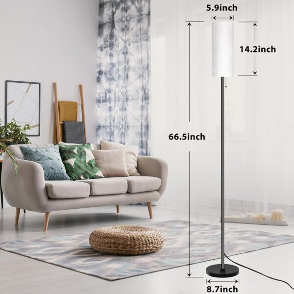Jayencer Floor Lamp for Living Room, 3 Color Temperature Modern Standing Lamps,Tall Lamp with Round Linen Lampshade for Bedroom Living Room Office - Image 6