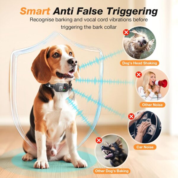 Jewyow Anti Bark Collars for Dogs, Ultrasonic Bark Collar for Small Medium Dogs, Rechargeable Dog Barking Collar with 6 Modes, 7 Sensitivity, Low Battery Warning - Image 6