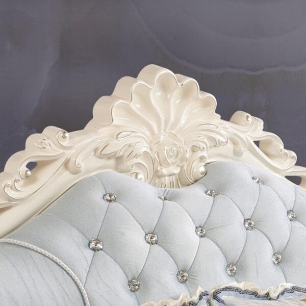 WTTTTW Modern Fashion Living Room Sofa w/Corner Chaise Longue, Farmhouse Decoration L Shape Velvet Fabric Sectional Sofa Couch, Removable & Washable Solid Wood Sofa, Light Blue - Image 3