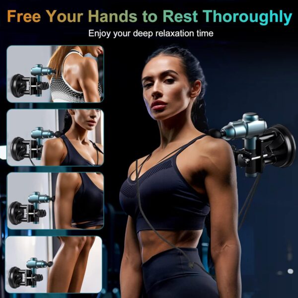 TRYAST Hand-Free Massage Gun Mount, Strong Vacuum Suction Cups Massage Gun Holder For Self Massage, Hand-Free Massage Gun Holder For Back,Muscle Massage Gun Holder For Self Massage (Black) - Image 3