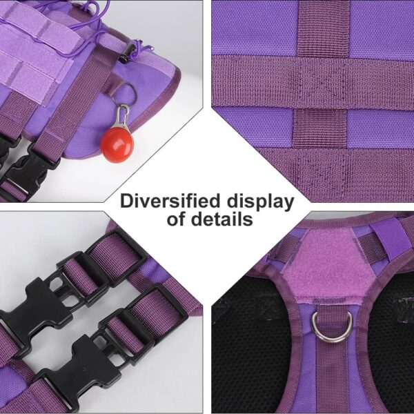 FEimaX Tactical Dog Harness No Pull Adjustable Pet Harness, Military Service Harnesses with Handle, Dog Vest with Molle Loop Panels for Medium Large Dogs Training Hunting Walking - Image 5