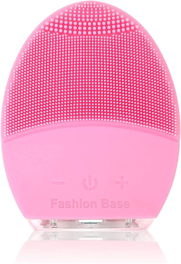 Facial Cleansing Brush and Face Massager Silicone Ultrasonic Vibrating Facial Brush, Waterproof, Rechargeable and Sonic Electric Face Cleansing Exfoliator for Anti-Aging (Pink) - Image 2