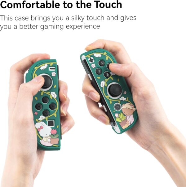 GeekShare Protective Case Slim Cover Case Compatible with Switch OLED and JC Handle - Shock-Absorption and Anti-Scratch Skin Case for OLED Switch - Bunny Garden - Image 5