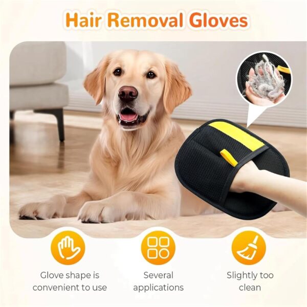 Yomi Pet Hair Remover Glove, Electrostatic Pet Hair Removal Gloves, Celery Pets Double Sided Grooming Glove, Reusable Cat & Dog Hairs Remover, For Couch, Furniture, Carpet, Car Seat (2pcs) - Image 7