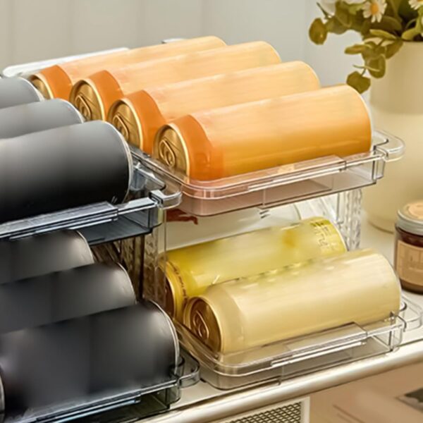 Drink Organizer For Fridge, Fridge Soda Can Organizer, Refrigerator Can Arranger, Smart Open Framework, Strong Support, 875g For Juice, Beer, Yogurt - Image 4